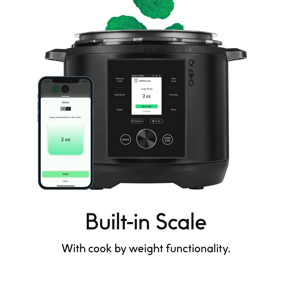 CHEF iQ Multi-Function Smart Cooker w/ 10 Functions and Built-in Scale - Black