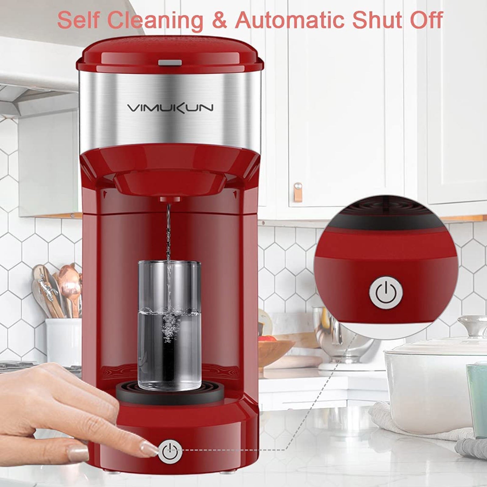 2 in 1 Single Serve Coffee Maker for K-Cup Pod & Ground Coffee,Capsule Coffee Machine 6-14oz,Fast Brewing,Compact Small Coffee Brewer for Home Office Travel Dorm RV