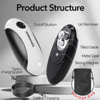 YARRAMATE Electric Can Opener, One-Touch Rechargeable Automatic Can Opener Fits All Cans Sizes-Smooth Edge for Kitchen with Storage Bag Portable for Travel