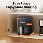 Casualife Air Fryer 6 Qt Max 400F for Cooking, 6 Presets Fry Touch Panel Compact Countertop, New Black