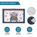 Table Placemats Set of 4,250th Anniversary Retro Truck Non-Slip Kitchen Dining Tables Place Mat,Independence Day Patriotic Washable Table Mats for Home Dinner Holiday Party Banquet