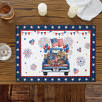 Table Placemats Set of 4,250th Anniversary Retro Truck Non-Slip Kitchen Dining Tables Place Mat,Independence Day Patriotic Washable Table Mats for Home Dinner Holiday Party Banquet