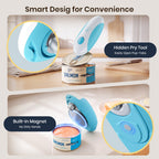 Moreblue One-Touch Automatic Electric Can Opener, USB-C Rechargeable Can Opener Smooth Edge, Hands-Free Countertop Electric Can Opener for Seniors, Arthritis, Weak Hands, Kitchen Gadget Gift（Blue)