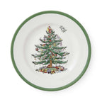 Spode Christmas Tree 8 Inch Salad Plates, Set of 4 - Holiday Earthenware Tableware Gift, Festive Small Dinner Plate for Sides, Appetizers, Starters - Made in England, Dishwasher, Oven, Microwave Safe