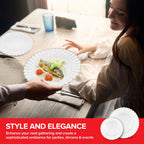 60 Pack – Elegant Ivory & Gold Scalloped Plastic Plates – Heavy-Duty Disposable Cream Plates with Gold Rim for Thanksgiving, Holidays, Dinners & Parties