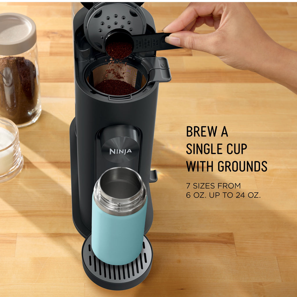 Ninja Pods & Grounds Hot & Iced Single-Serve Coffee Maker, K-Cup Pod Compatible, Rapid Cold Brew, PB045, Black