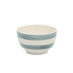 Gibson Home Kenwood Shores 16 Piece Stoneware Dinnerware Set, Hand-Painted Plates and Bowls, Service for 4 - Blue Striped