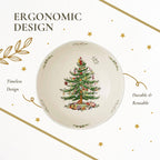 Portmeirion Spode Christmas Tree Serving Bowl - 9-Inch Serving Bowl for serving Pasta, Salad, Fruit, Side Dishes, Holiday Serving Dish, Earthenware - For Serving & Holiday Decor, Dishwasher Safe