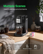 HBN Single Serve Coffee Maker for K-Cups,Compact K Cup Pod Brewer Coffee Machine, 10oz Removable Reservoir Fast Brewing for Coffee, Tea, Hot Cocoa, Black