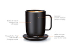 Ember Temperature Control Smart Mug 2, 14 oz, Black, Up To 1.5-hr Battery Life - App Controlled Heated Coffee/Tea Mug - Improved Design
