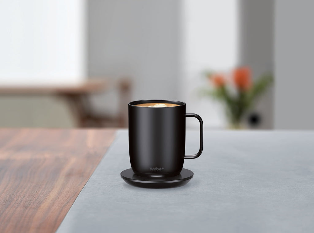 Ember Temperature Control Smart Mug 2, 14 oz, Black, Up To 1.5-hr Battery Life - App Controlled Heated Coffee/Tea Mug - Improved Design