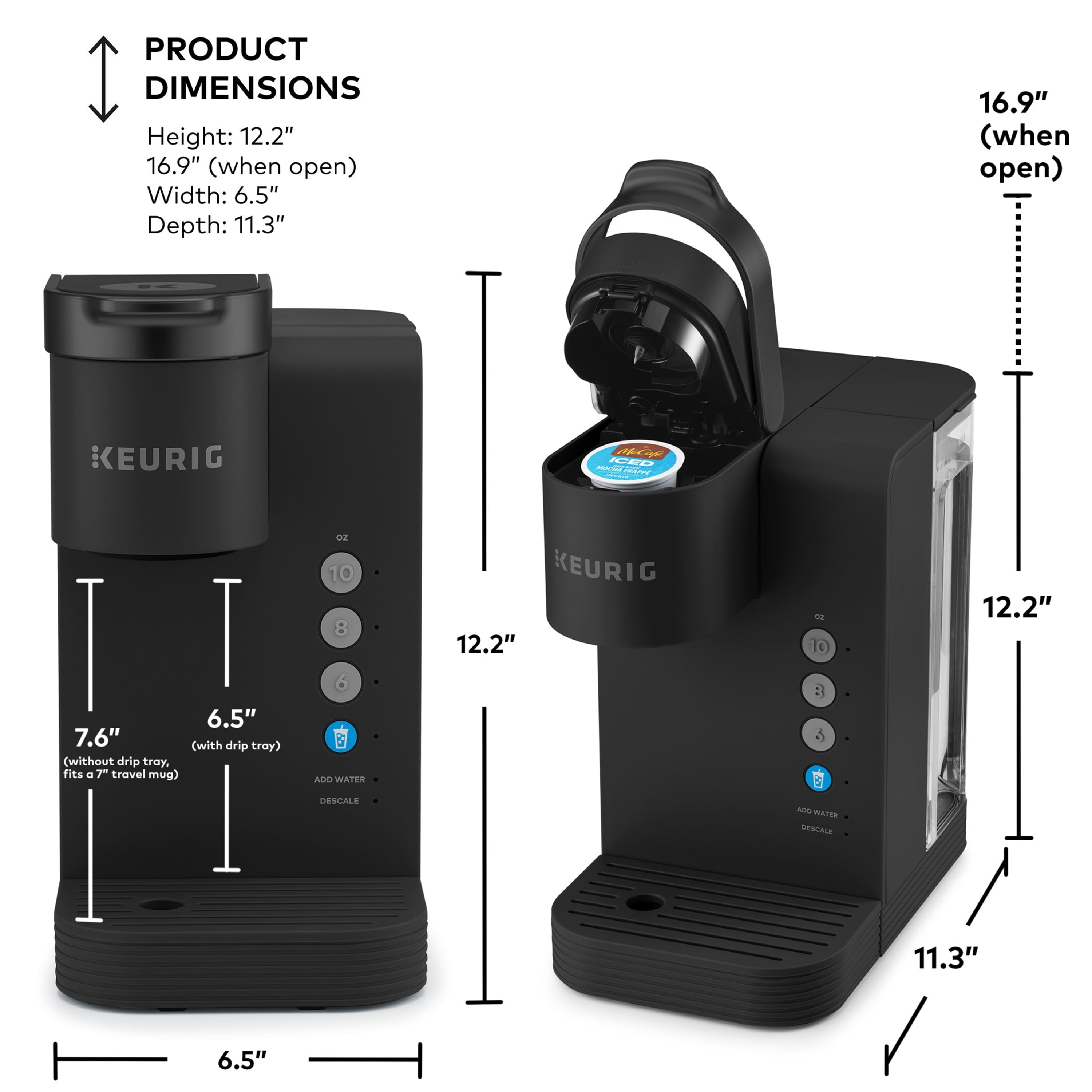 Keurig K-Express Essentials Plus, Iced and Hot Single-Serve K-Cup Pod Coffee Maker, Black