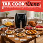 Gourmia 4 Qt Air Fryer, 12 Presets, Digital Display, FryForce 360°, Compact, Black