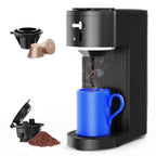 Auseo Single Serve Coffee Maker for K-Cup & Grounds, One Cup Kcup Coffee Machine Hot & Iced ,5 Brew Sizes (6-14 Oz), Fast & Easy Cleaning , Perfect for Home/Office
