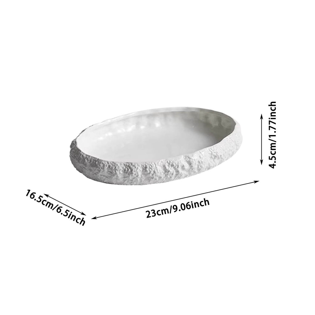 Rock Texture Ceramic Dinner Plate Minimalist Stoneware - Main Dish Plate for Pasta Steak Salad - For Family Meals Hosting & Holiday Dinners Kitchen Household