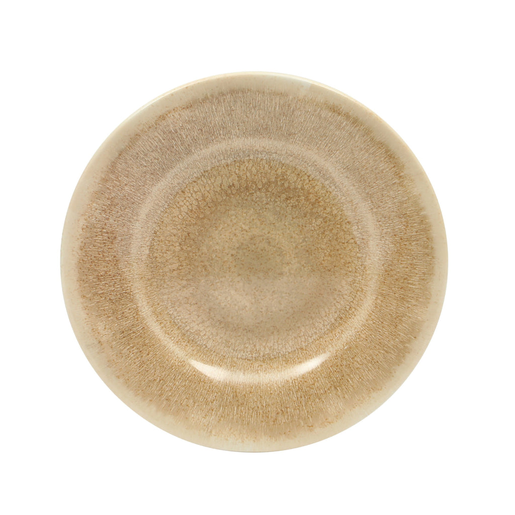 Gibson Home Casper Court 16-Piece Melamine Dinnerware Set – Reactive Glaze Look - Service for - Beige