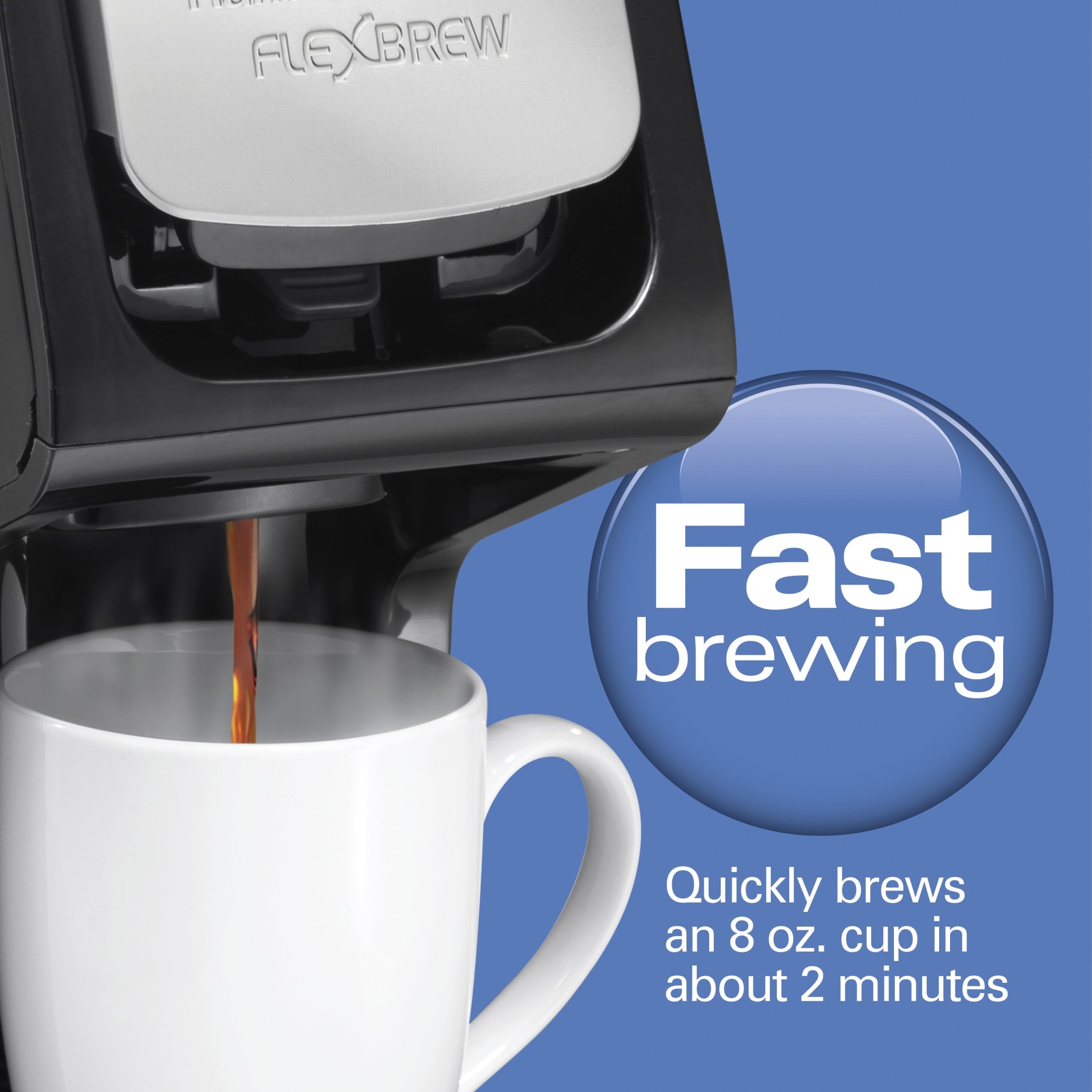 Hamilton Beach FlexBrew Sinlge Serve Coffee Maker, K Cup Pod Compatible & Grounds, 14 oz. Reservoir, Black