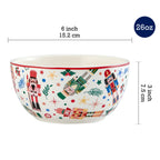 Bico Christmas Soldier Ceramic Holiday Cereal Bowls Set of 4, 26oz, for Pasta, Salad, Cereal, Soup & Microwave & Dishwasher Safe, Scratch Resistant