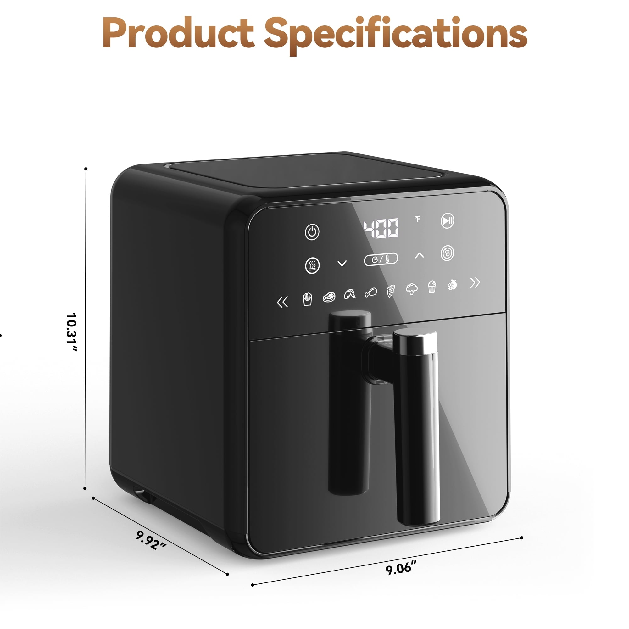 Air Fryer 4.3QT Toaster Oven, Kitchen Appliances with 8 Cooking Presets, 8-in-1 Max Crisp, Air Fry, Roast, Bake, Reheat and Dehydrate, 140°–400°F, Precise Heating Even Results for Kitchen