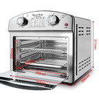 Plum Chef 13QT Air Fryer Toaster Oven Combo, Compact Stainless Steel Countertop Oven for 1-3 People, 1500W with Oil-Free Cooking, Easy to Clean, Space Saving, Sliver