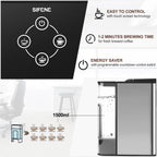 SIFENE 3-in-1 Single Serve Coffee Maker, Compatible with K Cup Capsules & Grounds, Tea Maker, 6-10 Oz Brew Sizes, 50 Oz Removable Reservoir, Fast Brew, Compact Design, 120V 1150W, Black