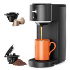 Auseo Single Serve Coffee Maker for K-Cup & Grounds, One Cup Kcup Coffee Machine Hot & Iced ,5 Brew Sizes (6-14 Oz), Fast & Easy Cleaning , Perfect for Home/Office