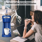 Kuhitley 2 in 1 Single Serve Coffee Maker for K-Cup Pods & Ground Coffee,Capsule Coffee Machine,Instant Coffee Maker One Cup 6-14oz Brew Size Compact for Home Office Travel Dorm RV