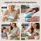 Moreblue One-Touch Automatic Electric Can Opener, USB-C Rechargeable Can Opener Smooth Edge, Hands-Free Countertop Electric Can Opener for Seniors, Arthritis, Weak Hands, Kitchen Gadget Gift（Blue)