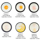 Hyvance Smart Fried Egg Cooker, Automatic Fried Egg Maker for 6 Features like Sunny Side Up, Over Easy, Fully Cooked & More. Auto Power Off, Alarm, Round Shape, Non Stick Coating (Black)