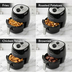 OVENTE Compact Air Fryer for Healthy and Oilless Cooking, 3.2 Qt Nonstick & Dishwasher Safe Basket, 1300W Electric Cooker w/ Adjustable Temperature Control, 30Min Timer & Auto Shutoff, FAM11320B