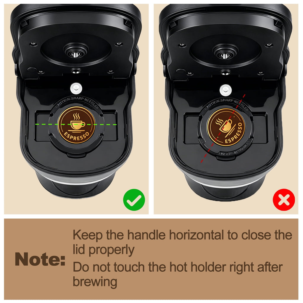 Bluebow Single Serve Coffee Maker, 6-12oz Brew Size for K Cup Pod & Ground Coffee& Tea, Fast Brew One Cup Small Coffee Machine  for Home and Travel, Black
