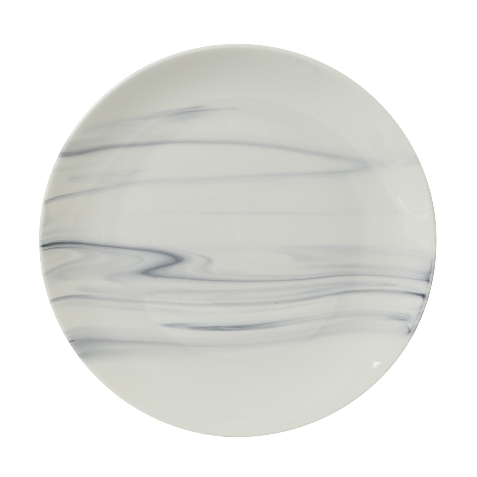 Gibson Home Cloudlight 12 Piece Plates and Bowls Dishes Brown and White - Decorated Porcelain Ceramic Dinnerware Set - Service for 4