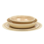 Gibson Home Casper Court 16-Piece Melamine Dinnerware Set – Reactive Glaze Look - Service for - Beige