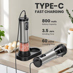 Moreblue Electric Salt and Pepper Grinder Set, Automatic Rechargeable Salt and Pepper Mill with LED Display, Salt Pepper Shaker Electric with 5 Adjustable Coarseness